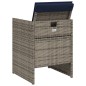 vidaXL Gartenstühle mit Kissen 4 Stk. Grau Poly Rattan vidaXL Gartenstühle mit Kissen 4 Stk. Grau Poly Rattan