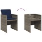 vidaXL Gartenstühle mit Kissen 4 Stk. Grau Poly Rattan vidaXL Gartenstühle mit Kissen 4 Stk. Grau Poly Rattan