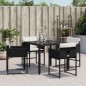 vidaXL Gartenstühle mit Kissen 4 Stk. Schwarz Poly Rattan vidaXL Gartenstühle mit Kissen 4 Stk. Schwarz Poly Rattan