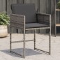 vidaXL Gartenstühle mit Kissen 4 Stk. Grau Poly Rattan vidaXL Gartenstühle mit Kissen 4 Stk. Grau Poly Rattan
