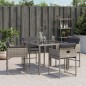 vidaXL Gartenstühle mit Kissen 4 Stk. Grau Poly Rattan vidaXL Gartenstühle mit Kissen 4 Stk. Grau Poly Rattan