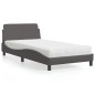 vidaXL Bett mit Matratze Grau 100x200 cm Kunstleder vidaXL Bett mit Matratze Grau 100x200 cm Kunstleder