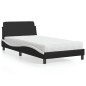 vidaXL Bett mit Matratze Schwarz und Weiß 100x200 cm Kunstleder vidaXL Bett mit Matratze Schwarz und Weiß 100x200 cm Kunstleder