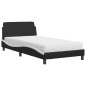 vidaXL Bett mit Matratze Schwarz und Weiß 100x200 cm Kunstleder vidaXL Bett mit Matratze Schwarz und Weiß 100x200 cm Kunstleder