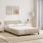 vidaXL Bett mit Matratze Creme 120x200 cm Stoff vidaXL Bett mit Matratze Creme 120x200 cm Stoff