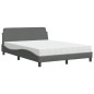 vidaXL Bett mit Matratze Dunkelgrau 140x200 cm Stoff vidaXL Bett mit Matratze Dunkelgrau 140x200 cm Stoff