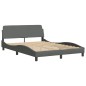 vidaXL Bett mit Matratze Dunkelgrau 140x200 cm Stoff vidaXL Bett mit Matratze Dunkelgrau 140x200 cm Stoff