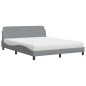 vidaXL Bett mit Matratze Hellgrau 160x200 cm Stoff vidaXL Bett mit Matratze Hellgrau 160x200 cm Stoff