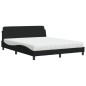 vidaXL Bett mit Matratze Schwarz 160x200 cm Stoff vidaXL Bett mit Matratze Schwarz 160x200 cm Stoff