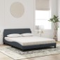 vidaXL Bett mit Matratze Dunkelgrau 160x200 cm Samt vidaXL Bett mit Matratze Dunkelgrau 160x200 cm Samt