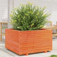vidaXL Pflanzkübel Wachsbraun 80x80x49,5 cm Massivholz Kiefer