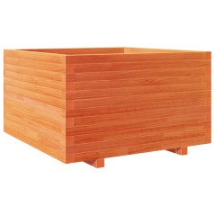 vidaXL Pflanzkübel Wachsbraun 80x80x49,5 cm Massivholz Kiefer