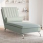 vidaXL Massage-Chaiselongue mit Nackenrolle Hellgrau Samt vidaXL Massage-Chaiselongue mit Nackenrolle Hellgrau Samt