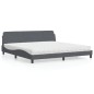 vidaXL Bett mit Matratze Dunkelgrau 200x200 cm Samt vidaXL Bett mit Matratze Dunkelgrau 200x200 cm Samt