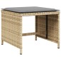 vidaXL Gartenhocker mit Kissen 4 Stk. Beigemischung Poly Rattan vidaXL Gartenhocker mit Kissen 4 Stk. Beigemischung Poly Rattan