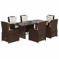 vidaXL 7-tlg. Garten-Essgruppe mit Kissen Braun Poly Rattan vidaXL 7-tlg. Garten-Essgruppe mit Kissen Braun Poly Rattan