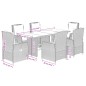 vidaXL 7-tlg. Garten-Essgruppe mit Kissen Braun Poly Rattan vidaXL 7-tlg. Garten-Essgruppe mit Kissen Braun Poly Rattan