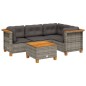 vidaXL 5-tlg. Garten-Sofagarnitur mit Kissen Grau Poly Rattan vidaXL 5-tlg. Garten-Sofagarnitur mit Kissen Grau Poly Rattan