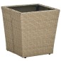 vidaXL 3-tlg. Bistro-Set mit Kissen Beige Poly Rattan und Glas vidaXL 3-tlg. Bistro-Set mit Kissen Beige Poly Rattan und Glas