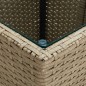 vidaXL 3-tlg. Bistro-Set mit Kissen Beige Poly Rattan und Glas vidaXL 3-tlg. Bistro-Set mit Kissen Beige Poly Rattan und Glas