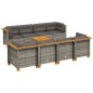 vidaXL 9-tlg. Garten-Sofagarnitur mit Kissen Grau Poly Rattan vidaXL 9-tlg. Garten-Sofagarnitur mit Kissen Grau Poly Rattan