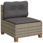 vidaXL 9-tlg. Garten-Sofagarnitur mit Kissen Grau Poly Rattan vidaXL 9-tlg. Garten-Sofagarnitur mit Kissen Grau Poly Rattan