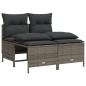 vidaXL 4-tlg. Garten-Sofagarnitur mit Kissen Grau Poly Rattan vidaXL 4-tlg. Garten-Sofagarnitur mit Kissen Grau Poly Rattan