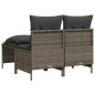 vidaXL 4-tlg. Garten-Sofagarnitur mit Kissen Grau Poly Rattan vidaXL 4-tlg. Garten-Sofagarnitur mit Kissen Grau Poly Rattan