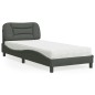 vidaXL Bett mit Matratze Dunkelgrau 80x200 cm Stoff vidaXL Bett mit Matratze Dunkelgrau 80x200 cm Stoff