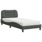 vidaXL Bett mit Matratze Dunkelgrau 80x200 cm Stoff vidaXL Bett mit Matratze Dunkelgrau 80x200 cm Stoff