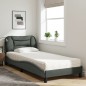 vidaXL Bett mit Matratze Dunkelgrau 80x200 cm Stoff vidaXL Bett mit Matratze Dunkelgrau 80x200 cm Stoff