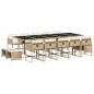 vidaXL 15-tlg. Garten-Essgruppe mit Kissen Beige Poly Rattan vidaXL 15-tlg. Garten-Essgruppe mit Kissen Beige Poly Rattan