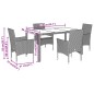 vidaXL 5-tlg. Garten-Essgruppe mit Kissen Schwarz Poly Rattan Akazie vidaXL 5-tlg. Garten-Essgruppe mit Kissen Schwarz Poly Rattan Akazie