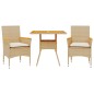 vidaXL 3-tlg. Garten-Essgruppe mit Kissen Beige Poly Rattan Akazie vidaXL 3-tlg. Garten-Essgruppe mit Kissen Beige Poly Rattan Akazie