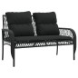 vidaXL 4-tlg. Garten-Sofagarnitur mit Kissen Schwarz Poly Rattan vidaXL 4-tlg. Garten-Sofagarnitur mit Kissen Schwarz Poly Rattan