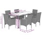 vidaXL 7-tlg. Garten-Essgruppe mit Kissen Beige Poly Rattan Akazie vidaXL 7-tlg. Garten-Essgruppe mit Kissen Beige Poly Rattan Akazie