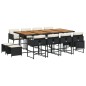 vidaXL 13-tlg. Garten-Essgruppe mit Kissen Schwarz Poly Rattan vidaXL 13-tlg. Garten-Essgruppe mit Kissen Schwarz Poly Rattan