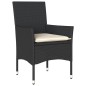 vidaXL 9-tlg. Garten-Essgruppe mit Kissen Schwarz Poly Rattan und Glas vidaXL 9-tlg. Garten-Essgruppe mit Kissen Schwarz Poly Rattan und Glas