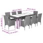 vidaXL 9-tlg. Garten-Essgruppe mit Kissen Schwarz Poly Rattan und Glas vidaXL 9-tlg. Garten-Essgruppe mit Kissen Schwarz Poly Rattan und Glas