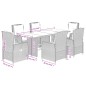vidaXL 7-tlg. Garten-Essgruppe mit Kissen Grau Poly Rattan vidaXL 7-tlg. Garten-Essgruppe mit Kissen Grau Poly Rattan