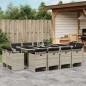 vidaXL 13-tlg. Garten-Essgruppe mit Kissen Hellgrau Poly Rattan vidaXL 13-tlg. Garten-Essgruppe mit Kissen Hellgrau Poly Rattan