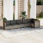 vidaXL 6-tlg. Garten-Sofagarnitur mit Kissen Grau Poly Rattan vidaXL 6-tlg. Garten-Sofagarnitur mit Kissen Grau Poly Rattan