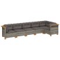 vidaXL 6-tlg. Garten-Sofagarnitur mit Kissen Grau Poly Rattan vidaXL 6-tlg. Garten-Sofagarnitur mit Kissen Grau Poly Rattan