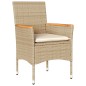 vidaXL 9-tlg. Garten-Essgruppe mit Kissen Beige Poly Rattan Akazie vidaXL 9-tlg. Garten-Essgruppe mit Kissen Beige Poly Rattan Akazie