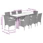 vidaXL 9-tlg. Garten-Essgruppe mit Kissen Beige Poly Rattan Akazie vidaXL 9-tlg. Garten-Essgruppe mit Kissen Beige Poly Rattan Akazie