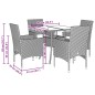 vidaXL 5-tlg. Garten-Essgruppe mit Kissen Hellgrau Poly Rattan Glas vidaXL 5-tlg. Garten-Essgruppe mit Kissen Hellgrau Poly Rattan Glas