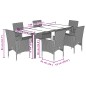 vidaXL 7-tlg. Garten-Essgruppe mit Kissen Schwarz Poly Rattan Akazie vidaXL 7-tlg. Garten-Essgruppe mit Kissen Schwarz Poly Rattan Akazie