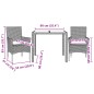 vidaXL 3-tlg. Garten-Essgruppe mit Kissen Schwarz Poly Rattan Glas vidaXL 3-tlg. Garten-Essgruppe mit Kissen Schwarz Poly Rattan Glas