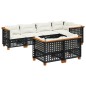 vidaXL 7-tlg. Garten-Sofagarnitur mit Kissen Schwarz Poly Rattan vidaXL 7-tlg. Garten-Sofagarnitur mit Kissen Schwarz Poly Rattan