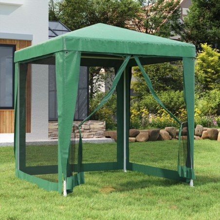 vidaXL Partyzelt mit 4 Mesh-Seitenwänden Grün 2x2 m HDPE
